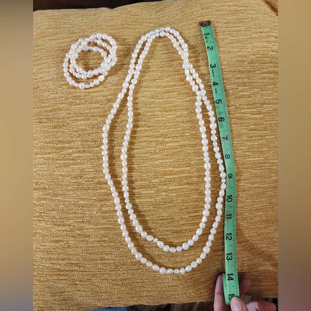 Honora Cream Pearl Necklace, Bracelet and Earring Set - Picture 7 of 10